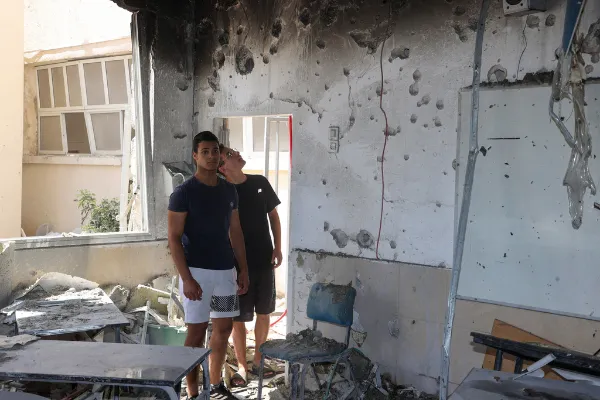 Ashkelon school classroom hit by a rocket from Gaza