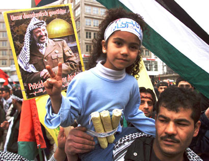 Girl dressed as suicide bomber