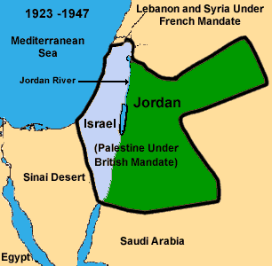 Map of Palestine under British rule