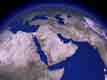 General View of the Middle East - Turkey in the north, Iran, Iraq, Syria, Lebanon, Israel, Jordan, Saudi Arabia, Egypt, Sudan, Libya. NOTE: Israel is a tiny speck in the vast area of the Middle-East.