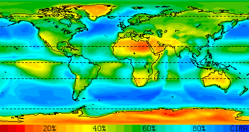 Mean annual cloud amount