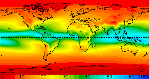 Mean annual precipitable water